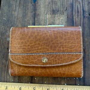 Vintage Gold Pfeil ladies wallet tan leather made in Germany